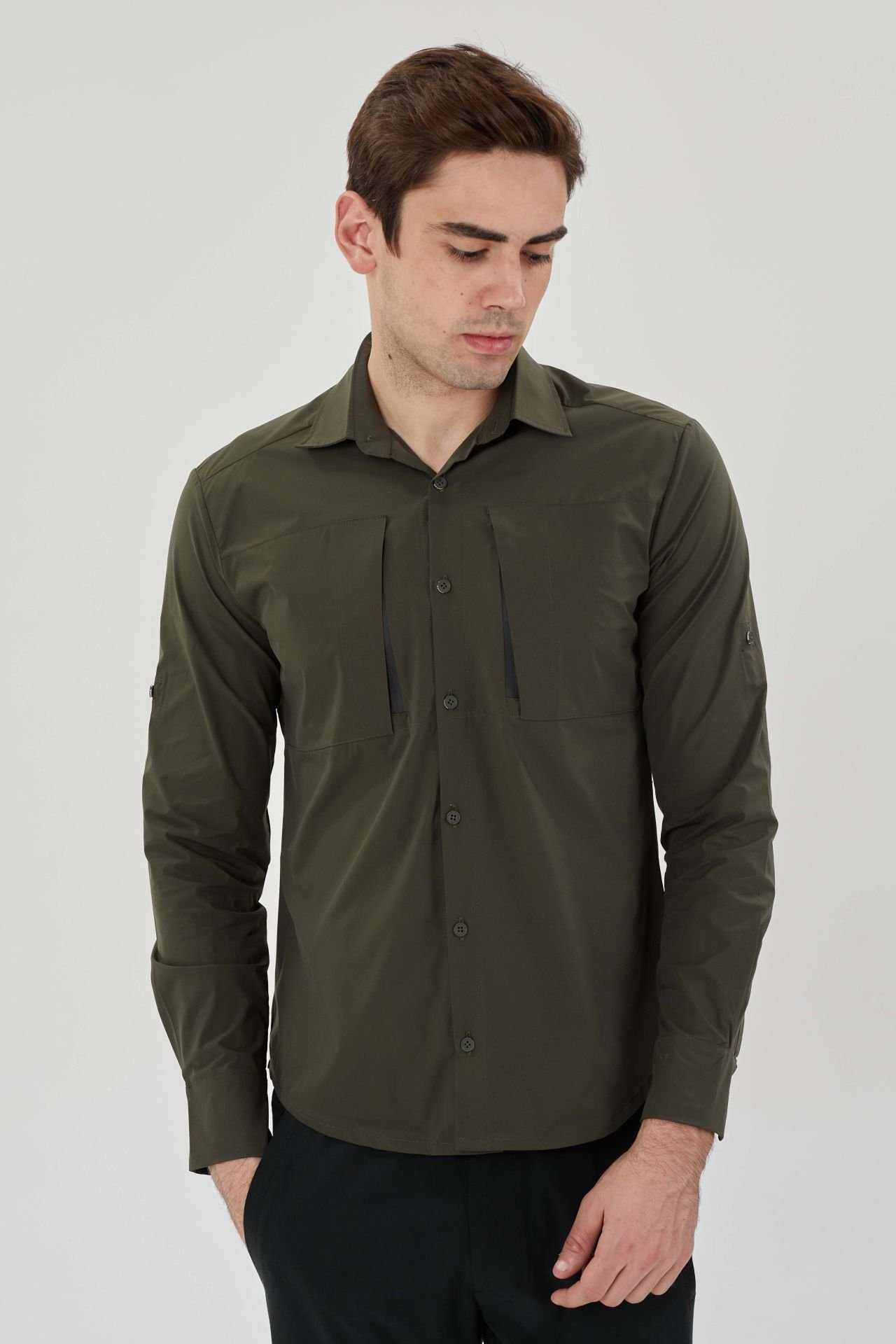 EXUMA UZUN KOLLU GÖMLEK M 801-KHAKI 1417015