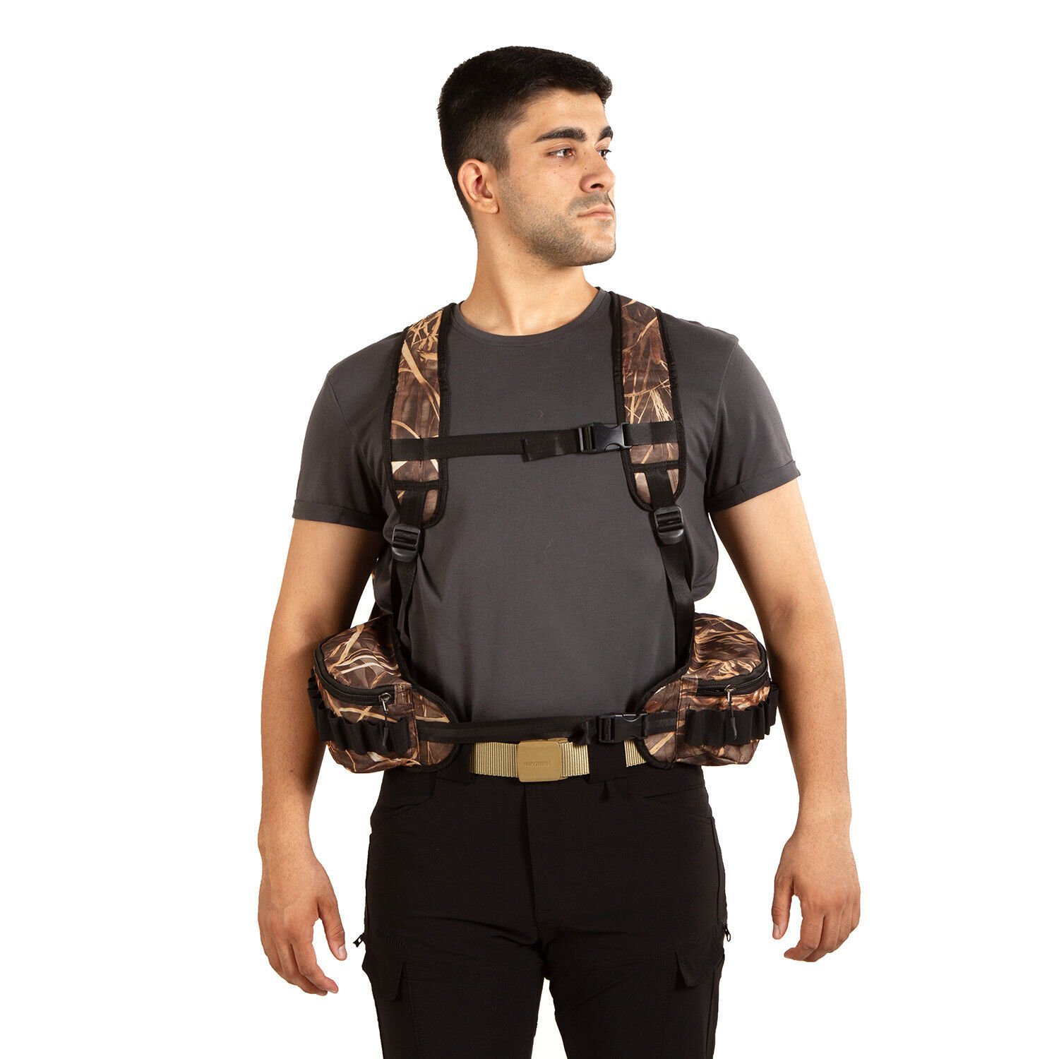 Hunthink VestPack Saz Kamuflaj Çantalı Avcı Yeleği